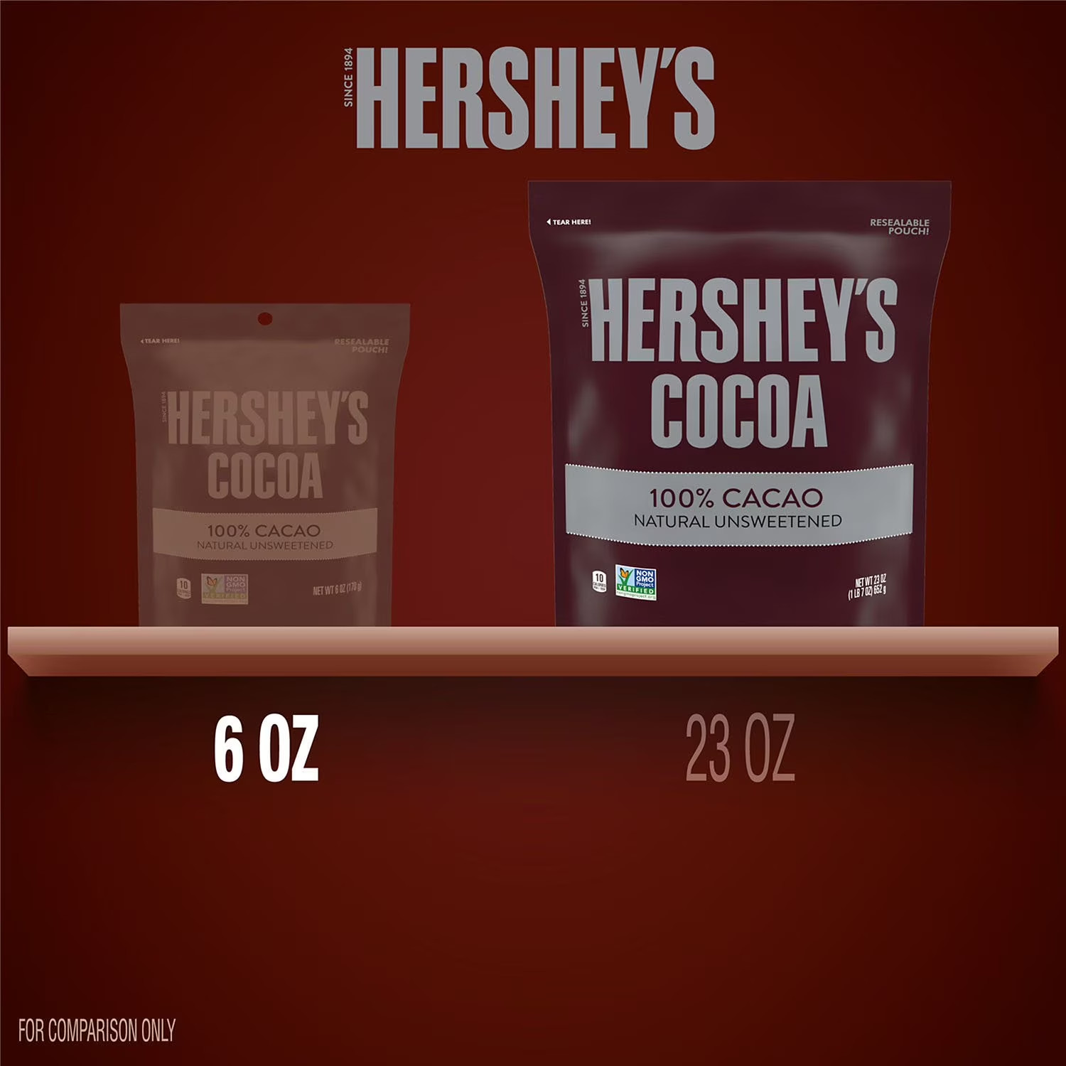 Hershey’s Cocoa 100% Cacao Natural Unsweetened 23 oz Baking Powder.