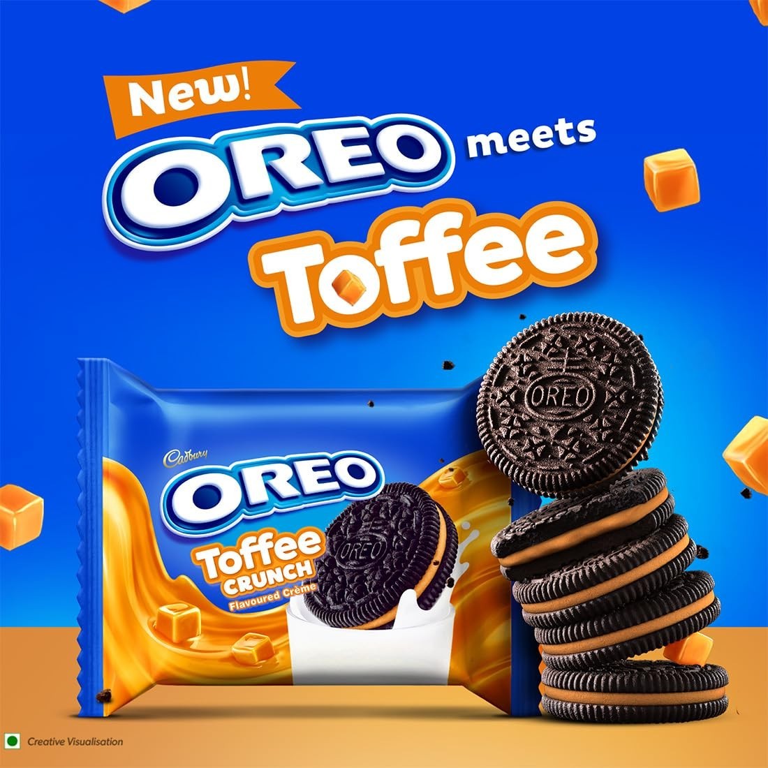 Cadbury Oreo Toffee-Crunch Sandwich Cream Biscuits 255.50gm