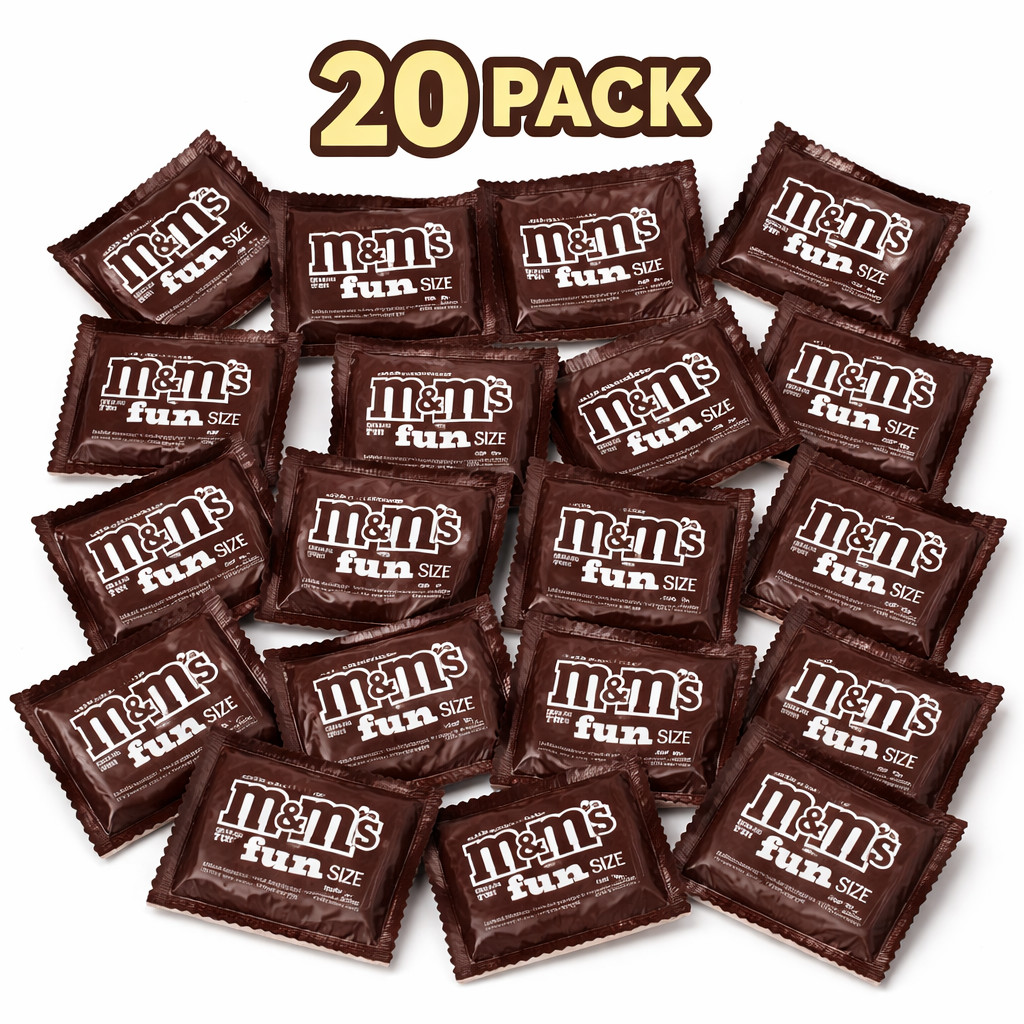 20 Pack Original M&M’s Milk Chocolate Candy Pocket Fun Size