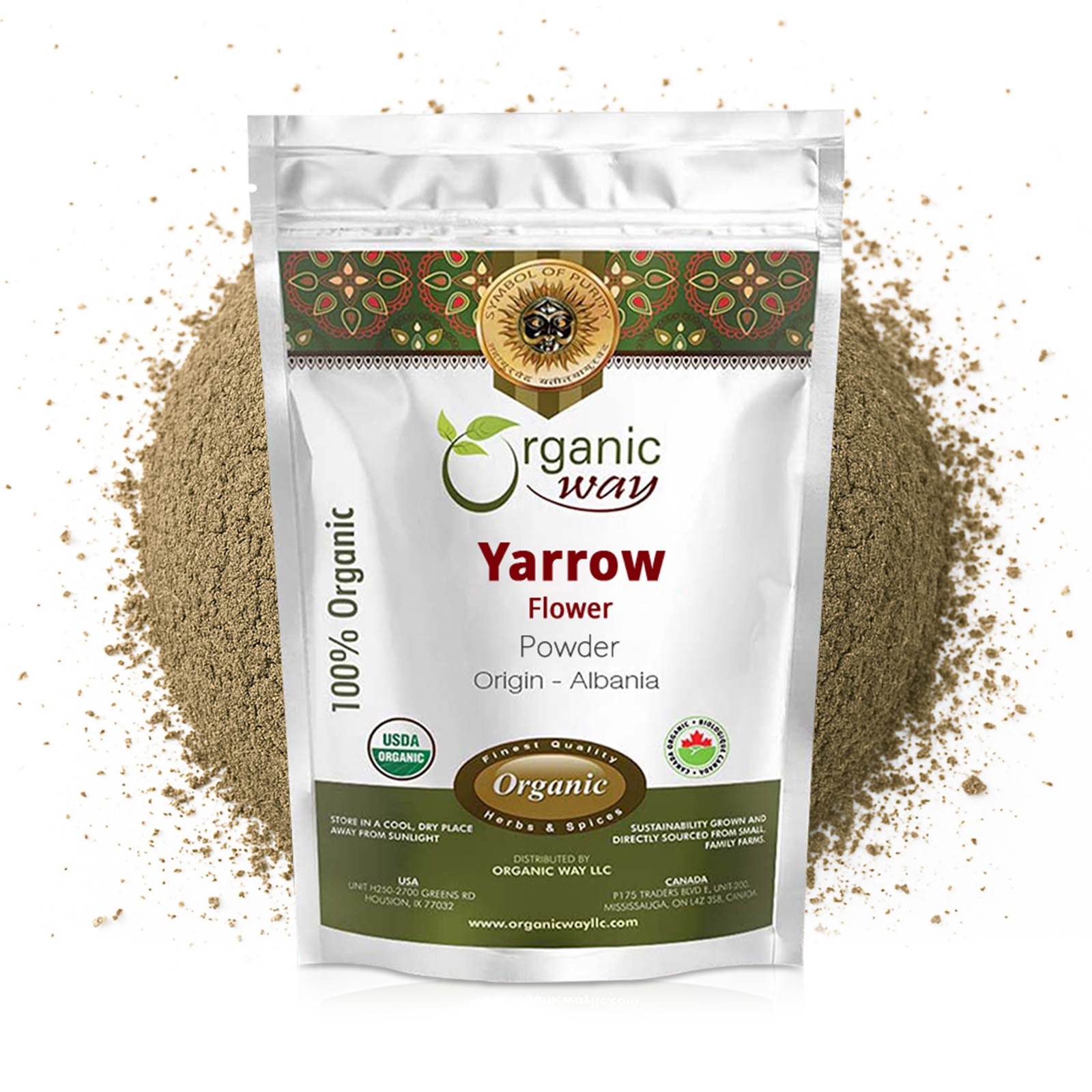 Organic Way Yarrow Flower Powder (Achillea millefolium) – Herbal Tea