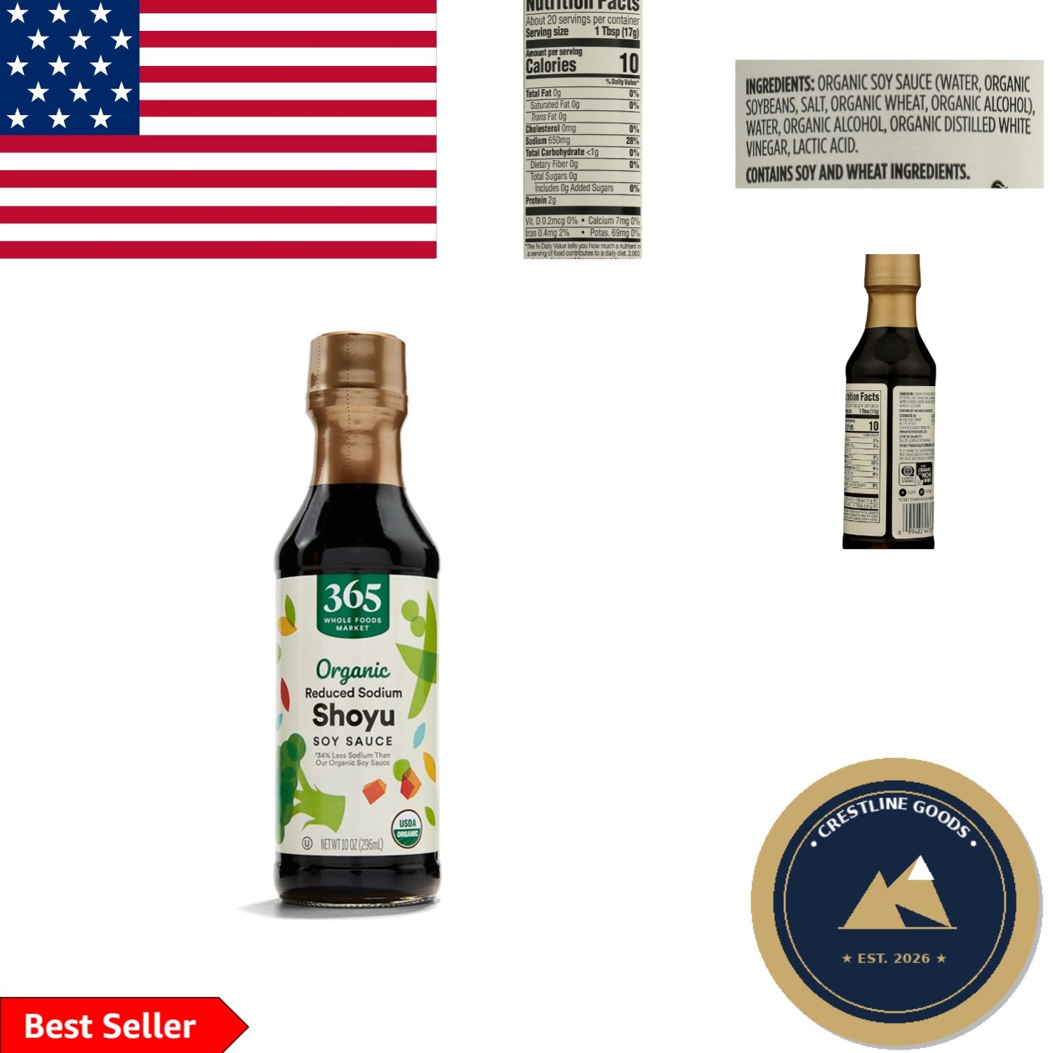 -Friendly Reduced Sodium Organic Soy Sauce 10oz for Healthy Cooking