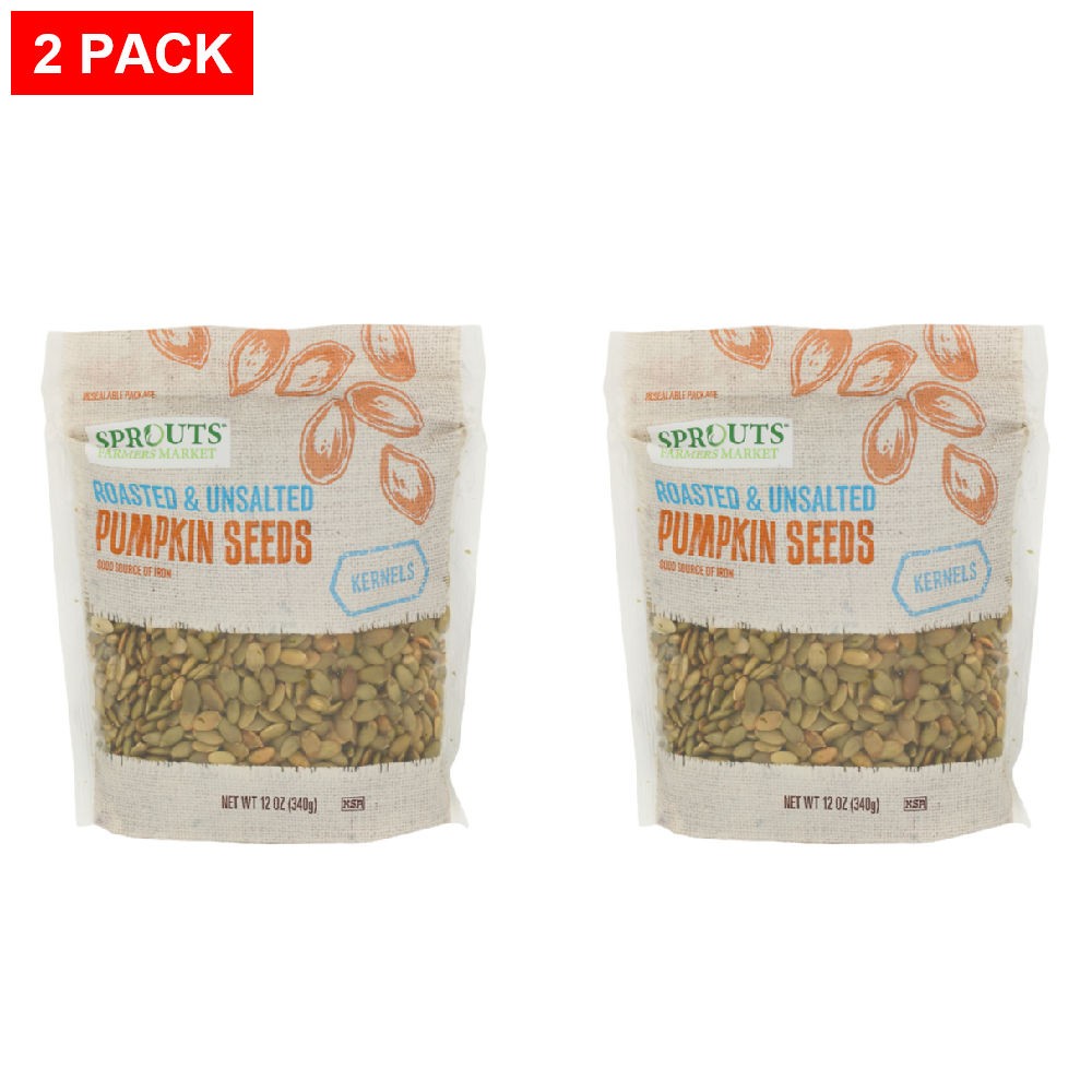 2 Pack – Sprouts Roasted Unsalted Pumpkin Seed Kernels 12 oz