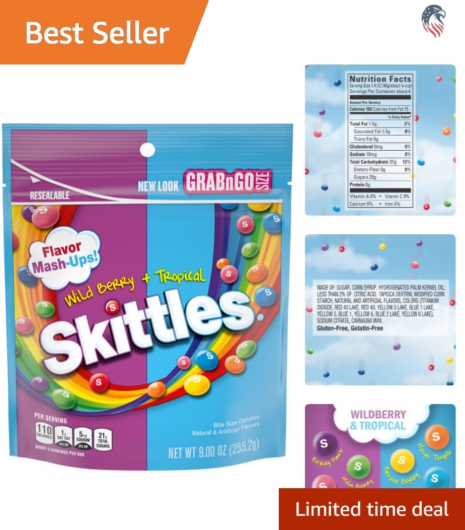 Bulk Chewy Candy Assorted Wild Berry Tropical Flavor Mash-Ups 8 Pack
