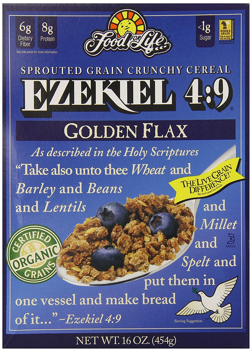Food For Life Ezekiel 4:9 Sprouted Grain Cereal, Golden Flax,16 Oz