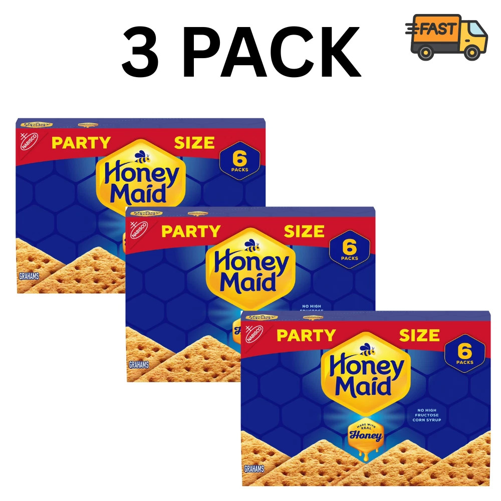 Honey Maid Graham Crackers Party Size 28.8 oz 3 Boxes Bulk Snack Pack