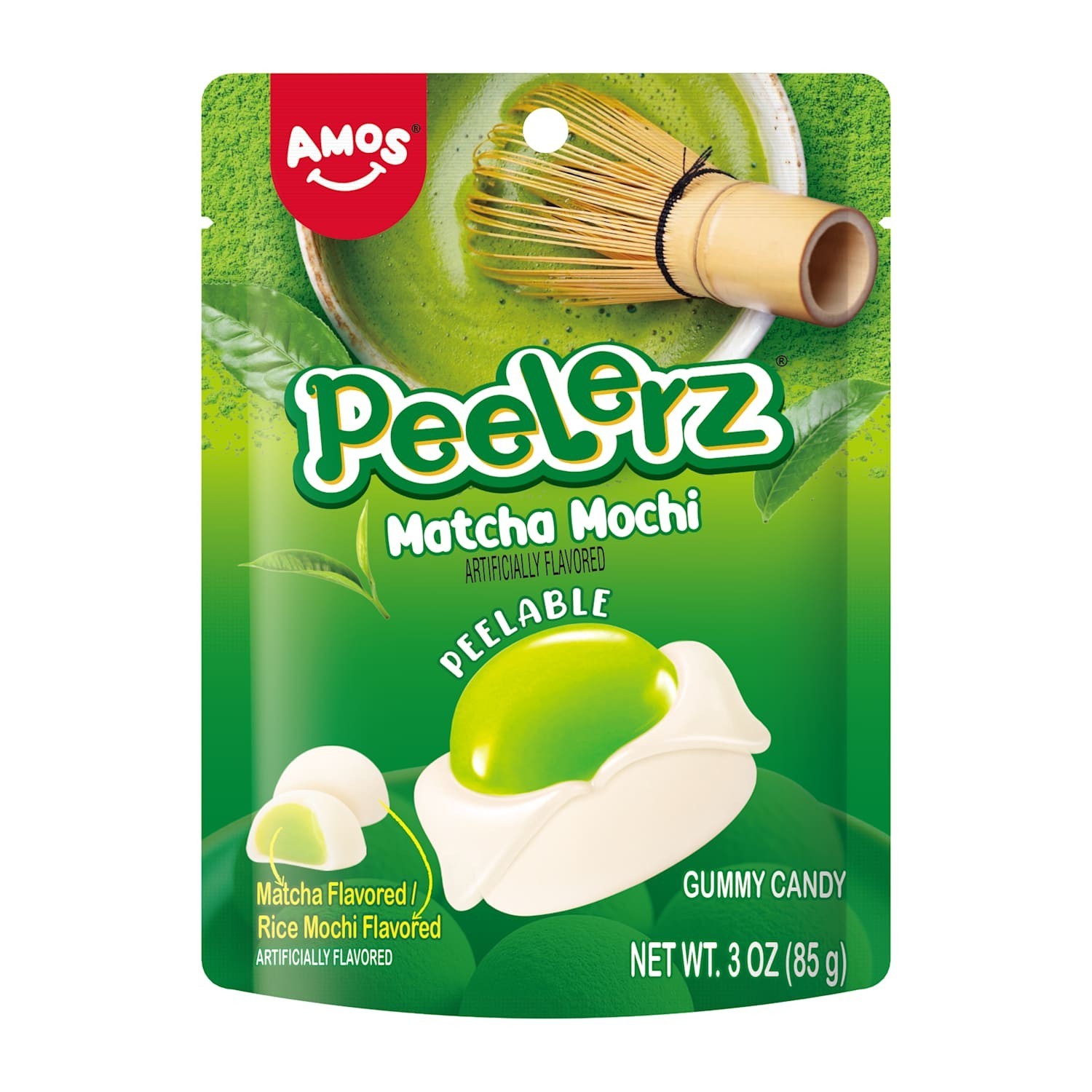 AMOS Peelerz Gummy Matcha Mochi Candy 3oz – Viral TikTok – Trending – LIMITED