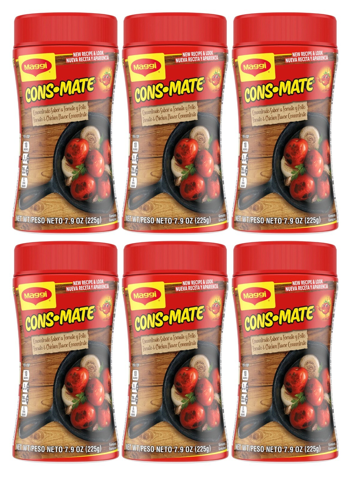 6 Pack Consomate Granulated Tomato and Chicken Flavor Concentrate Size 7.9 oz