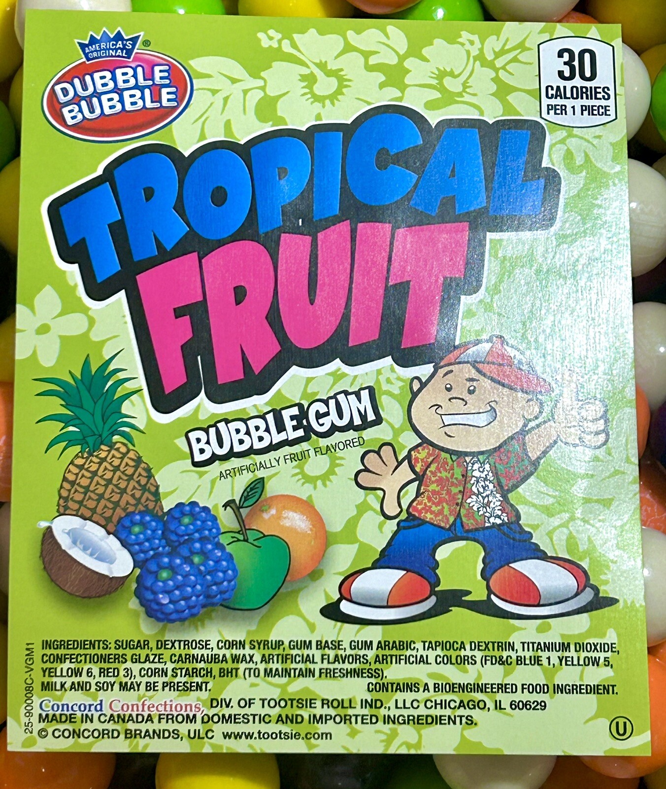 Dubble Bubble Tropical Fruit Gumballs 1 Inch Candy Vending Machine 1LB 3LB 5LB