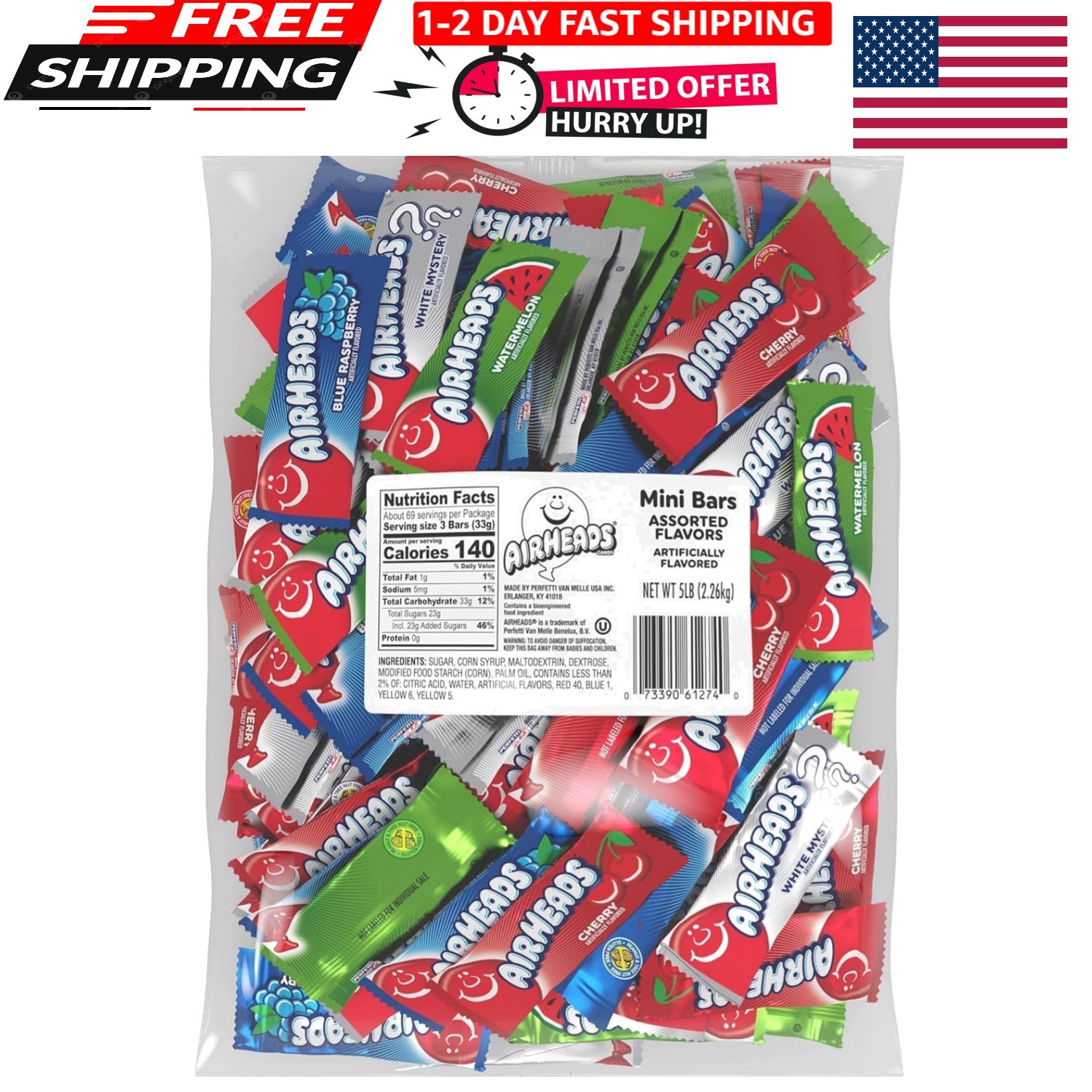 Mini Candy Bars, Taffy Variety Pack, Individually Wrapped Bulk Candy, Six Ass…