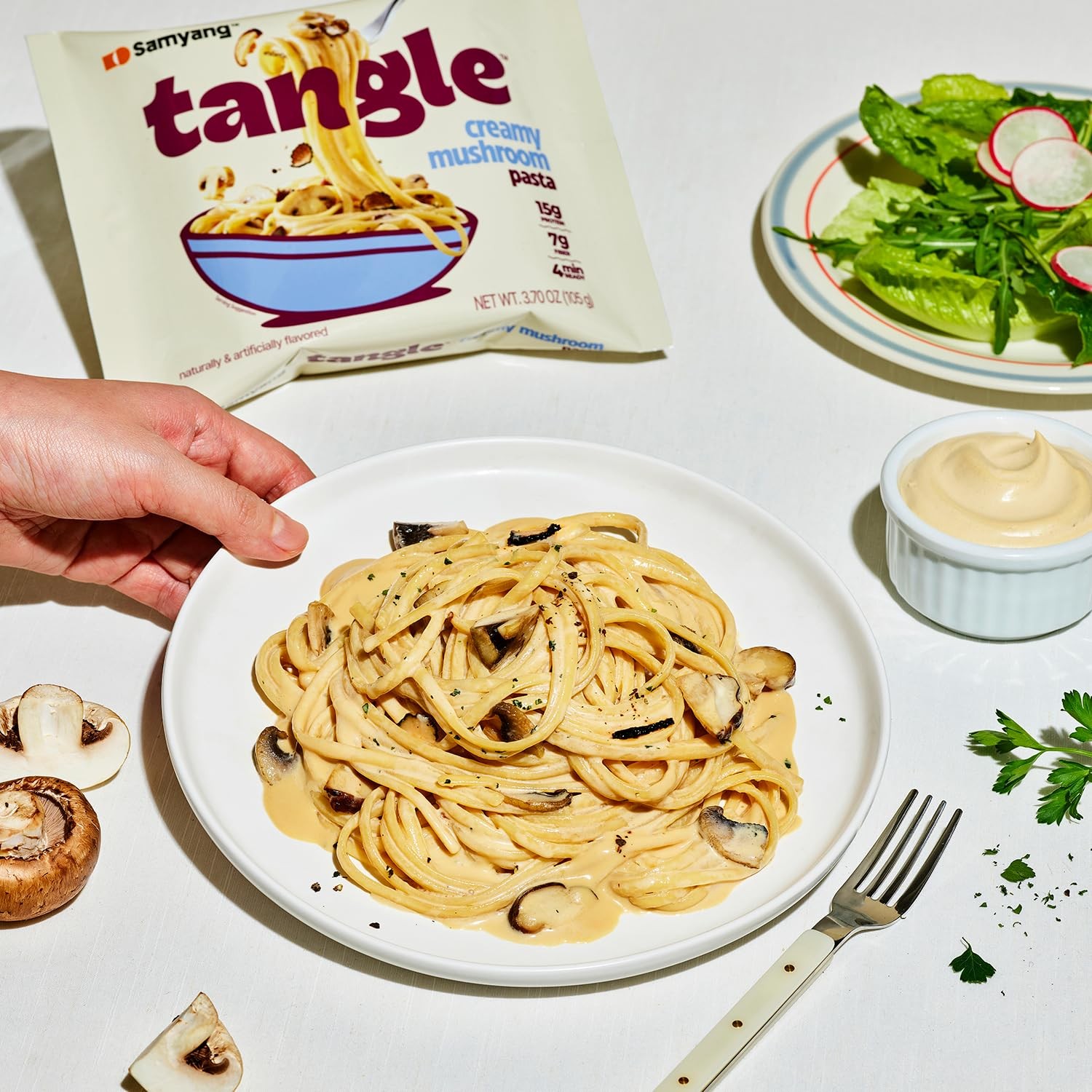 Samyang Tangle Creamy Mushroom Linguine Truffle and Shiitake Flavor Savory No…