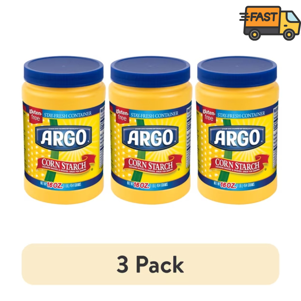 Argo 100% Pure Corn Starch 16 Oz Pack of 3 Cooking & Baking