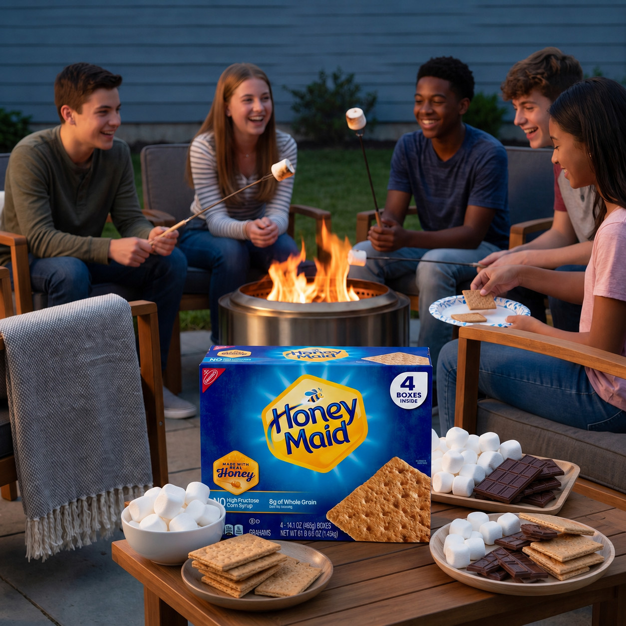 4 Pack HONEY MAID Graham Crackers, 14.4 oz, 4-count