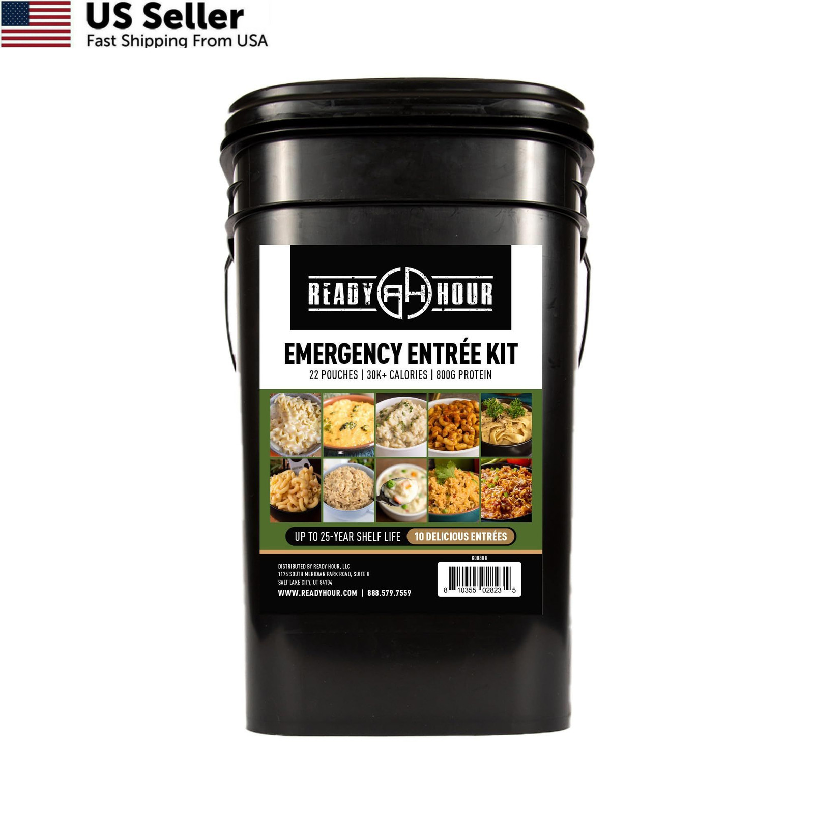 Ready Hour 120 Serving Entree Bucket-Freeze Dried Emergency Food 120 ounces