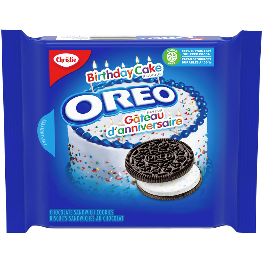 2-Pack Oreo Birthday Cake Sandwich Cookies (261g) Biscuit Snacks Sweet Canada