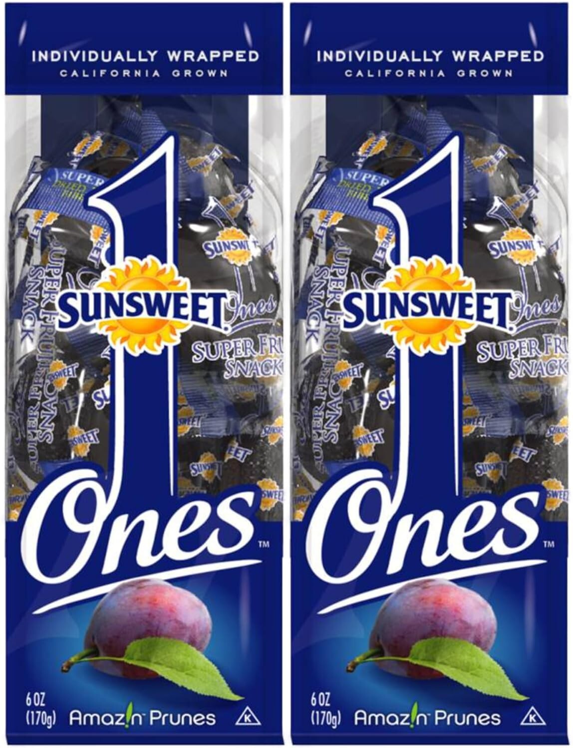 Gold Label California Individually Wrapped Prunes 6oz – Pack of 2 for On-the-Go