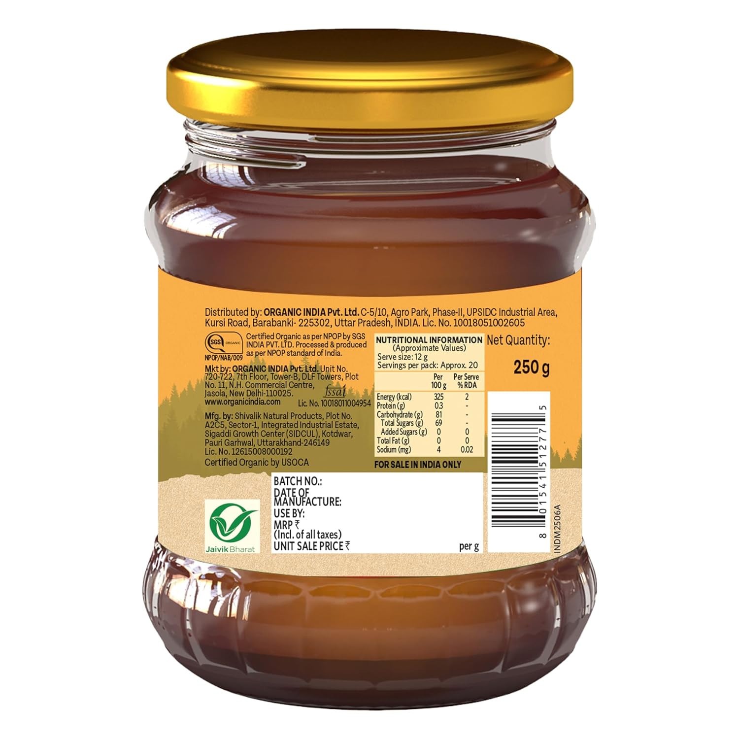 Wild Forest Himalayan Honey Organic India Honey Rich in Nutrients 250g