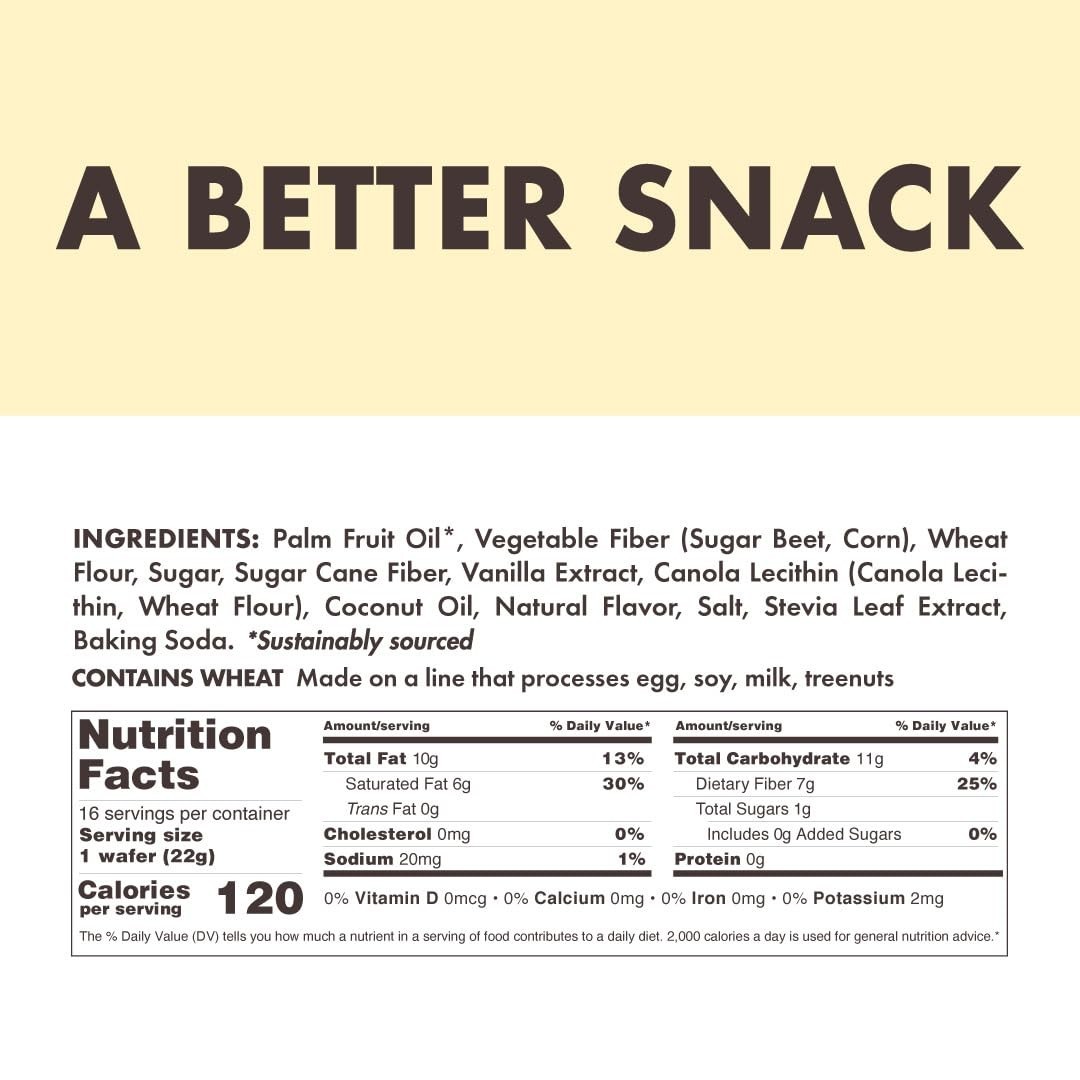Guilt-Free Keto Wafer Cookies – 1g Sugar, 7g Fiber, Individually Wrapped