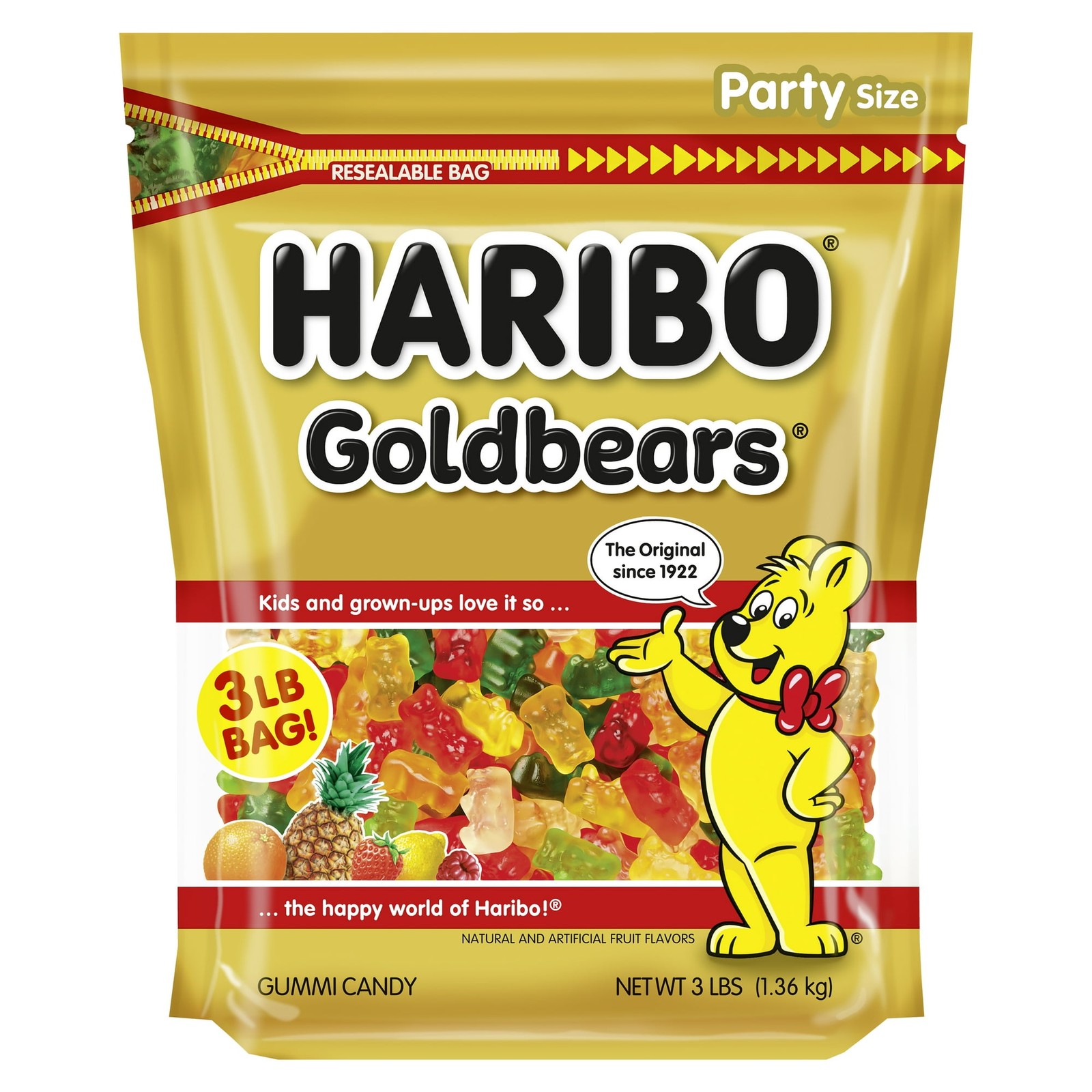 Haribo Goldbears Original Gummy Bears Bag, 3 Lb (Pack OF 2) NEW..