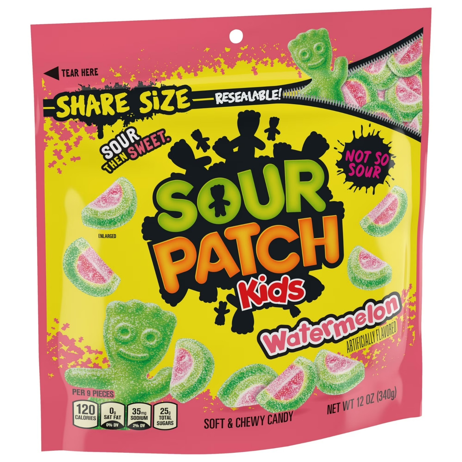 SOUR PATCH KIDS Watermelon Soft & Chewy Gummy Candy, Share Size, 12 oz
