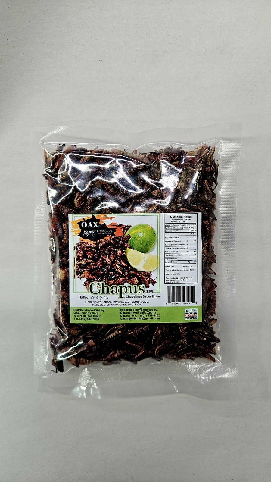 90 GR FRESH CHAPULINES CON LIMONCITO 🍋‍🟩 (grasshoppers w/lime) from OAXACA