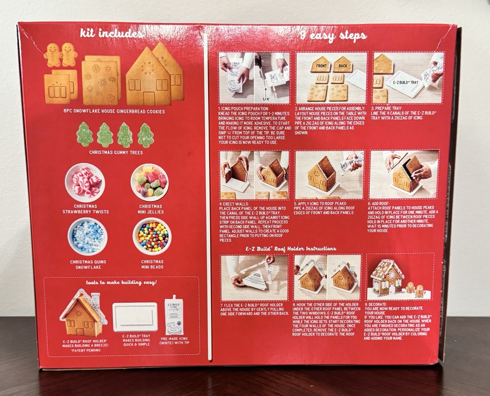 NEW Create-a-treat E-z Build Snowflake Gingerbread House Cookie Decorating Kit