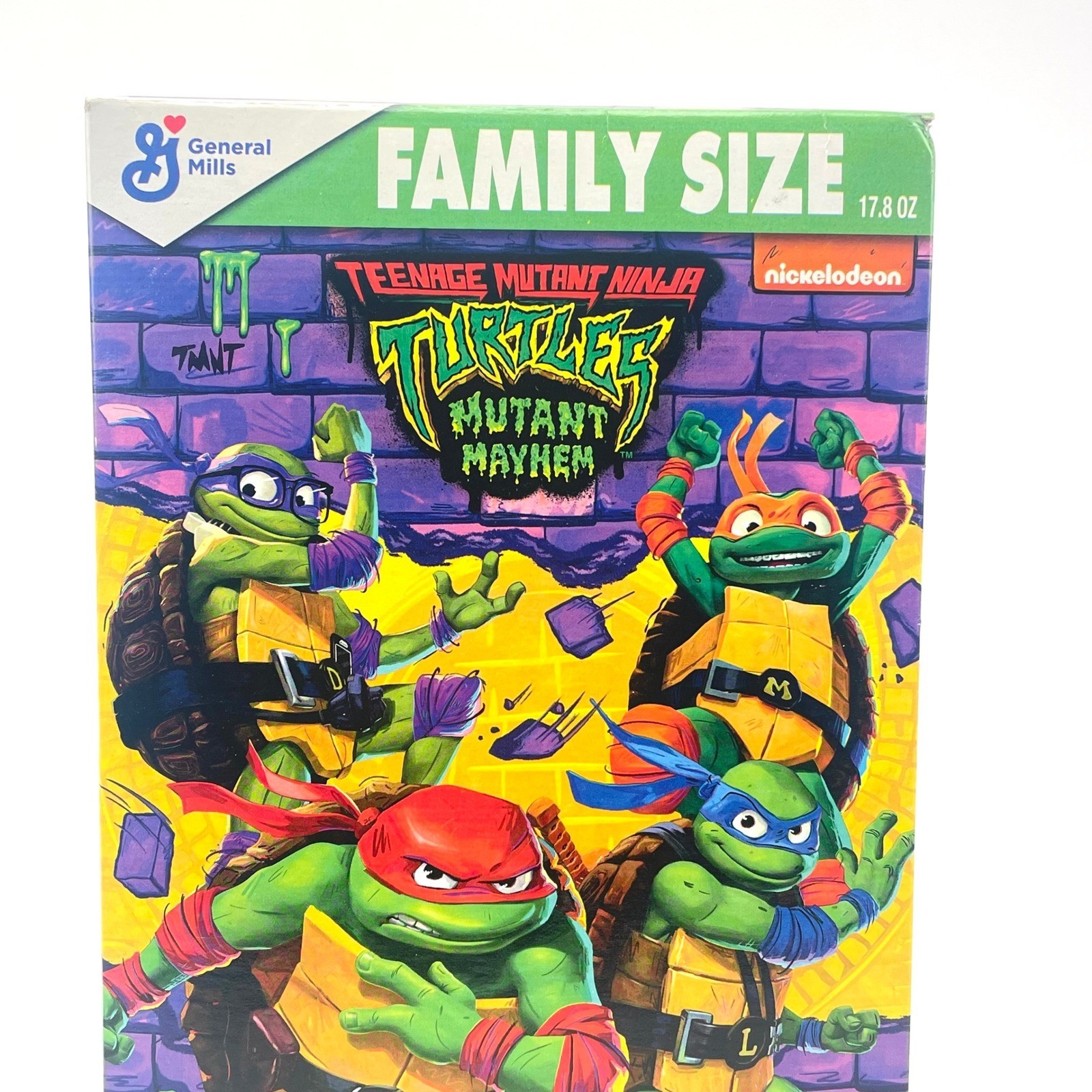 General Mills TMNT Mutant Mayhem Cereal Cinnamon Apple Family Size 17.8oz 2023