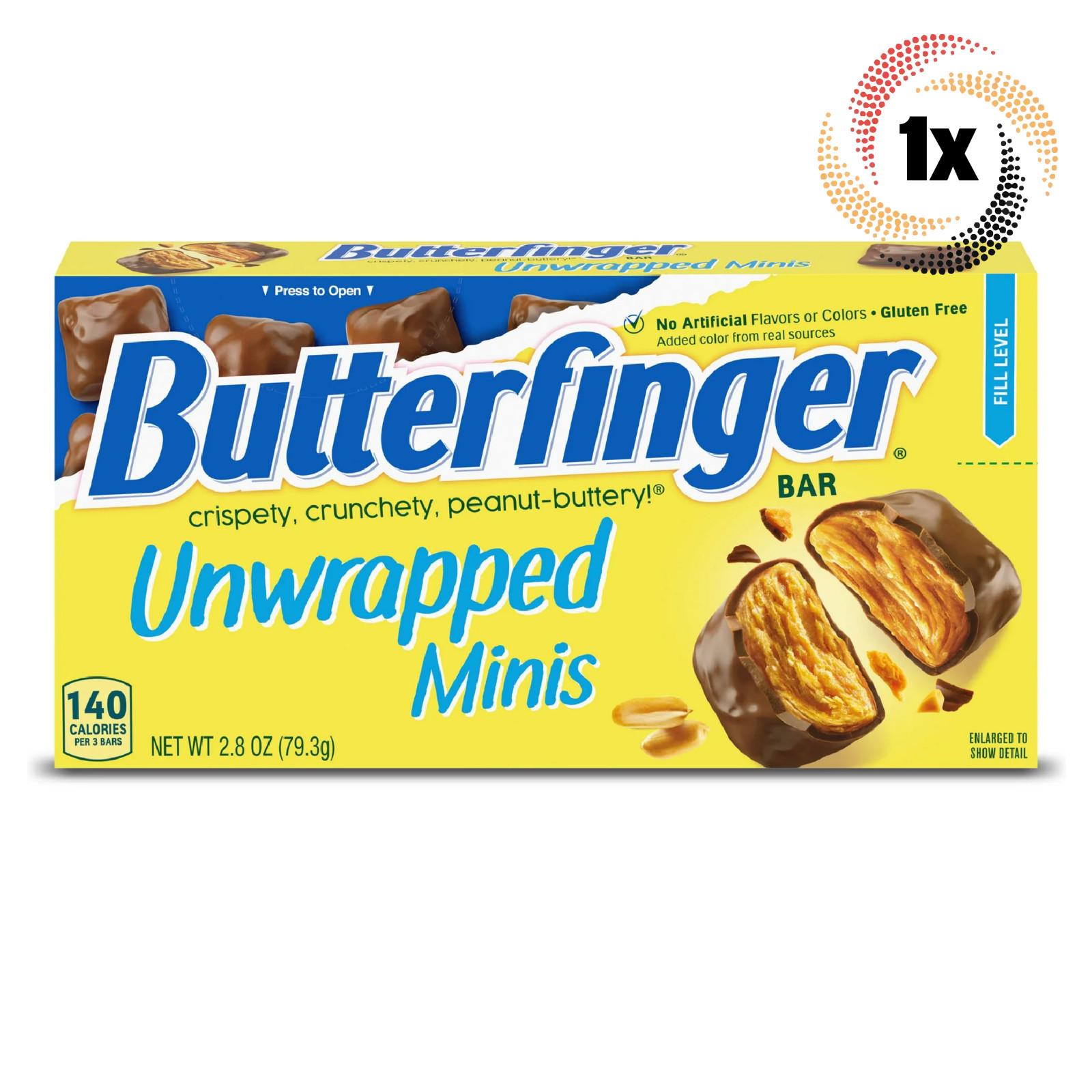 1x Pack | Butterfinger Unwrapped Minis Crunchy Peanut Butter Theater Box | 2.8oz