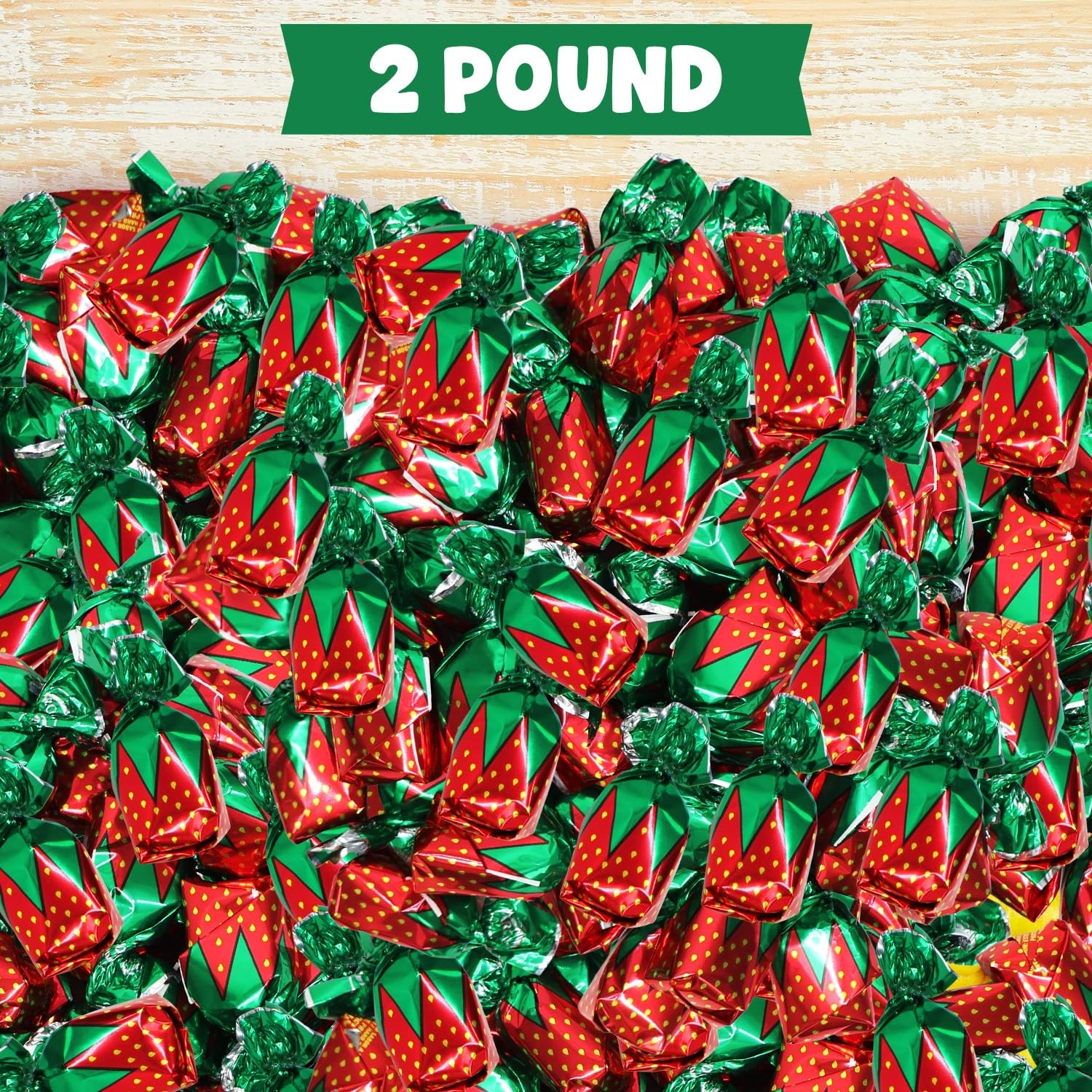 Strawberry Filled Hard Candy Bon Bons 2 lbs Bulk Pack – Individually Wrapped …