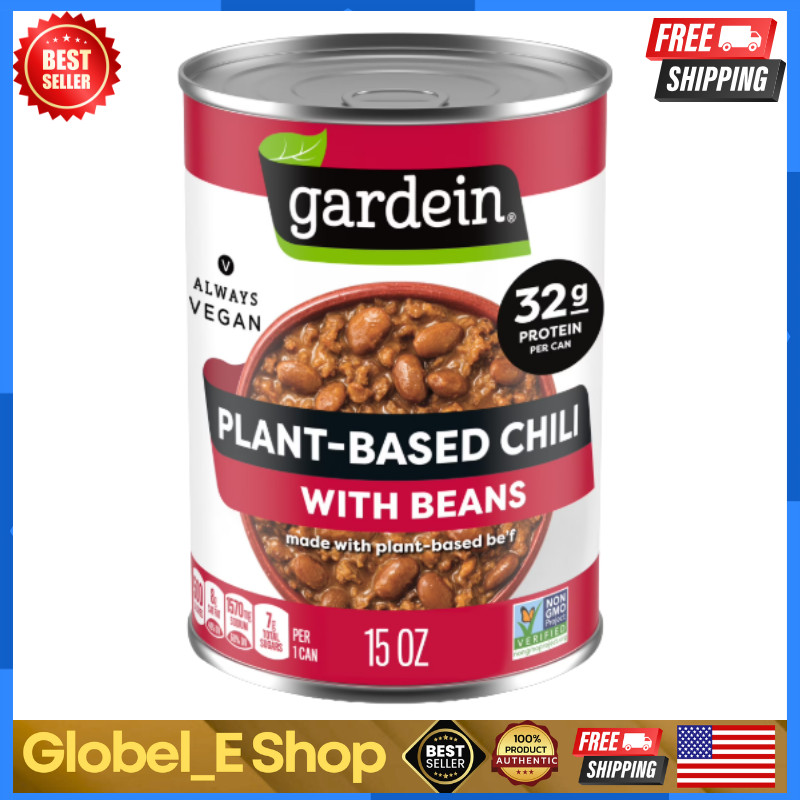 Gardein Plant-Based Chili With Beans, 32g Protein Per Serving, Vegan, 15 oz. Can