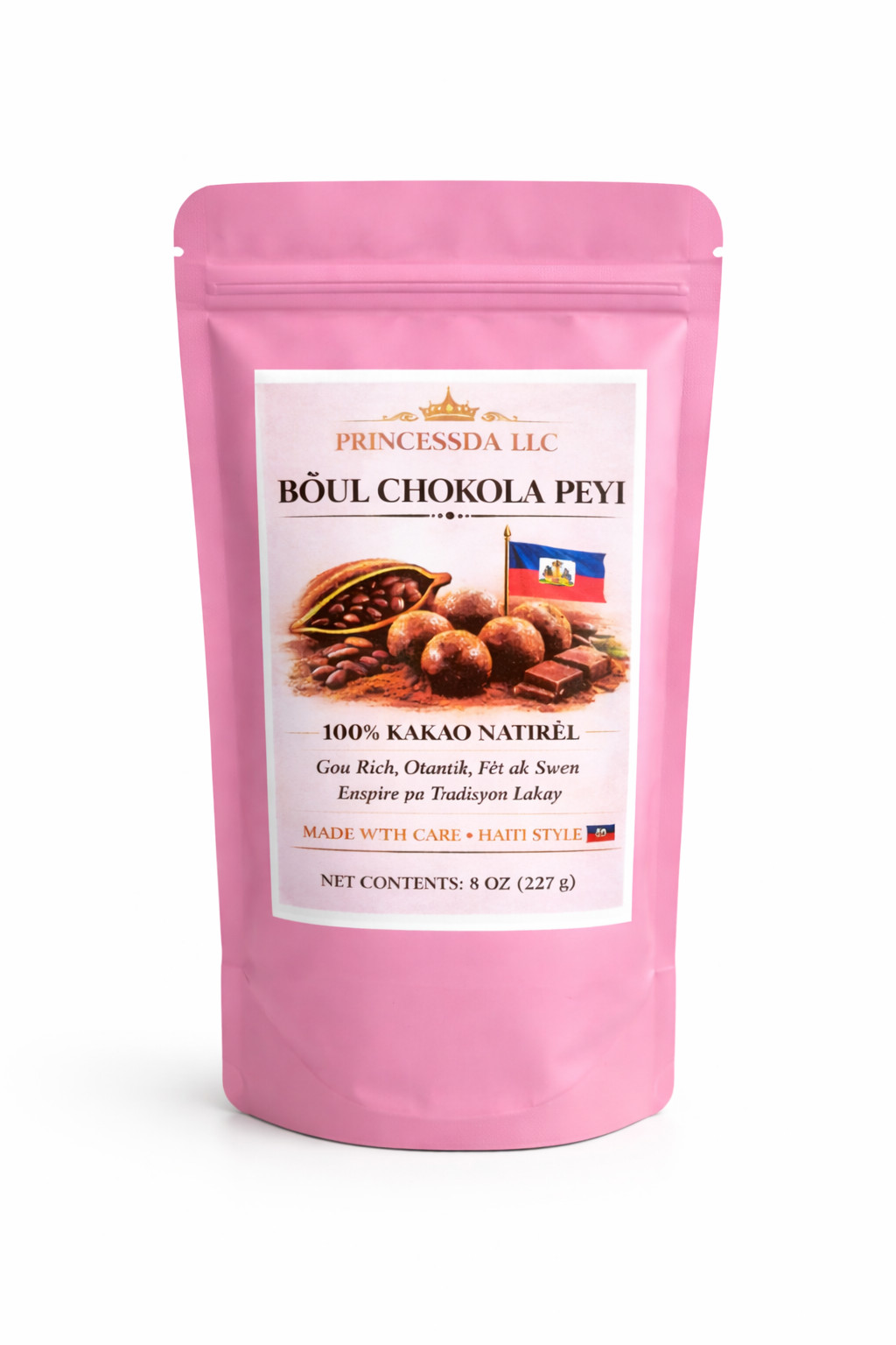 Haitian Cocoa 4 balls 100% natural cocoa drink mix traditional chocolate 8oz