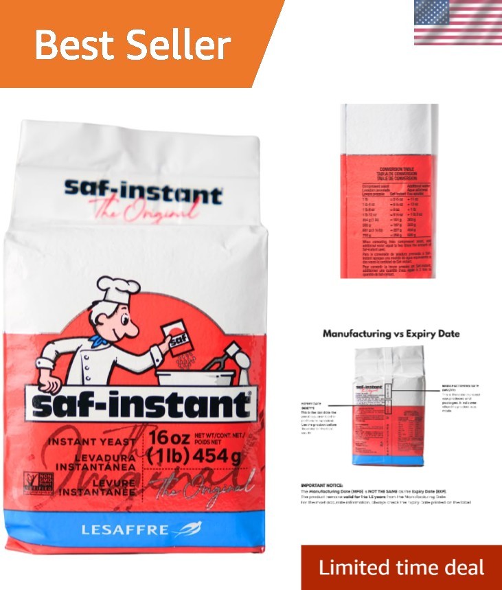 1 lb SAF Instant Yeast Red – Fast-Acting Yeast for Perfect Cake & Bread Baking