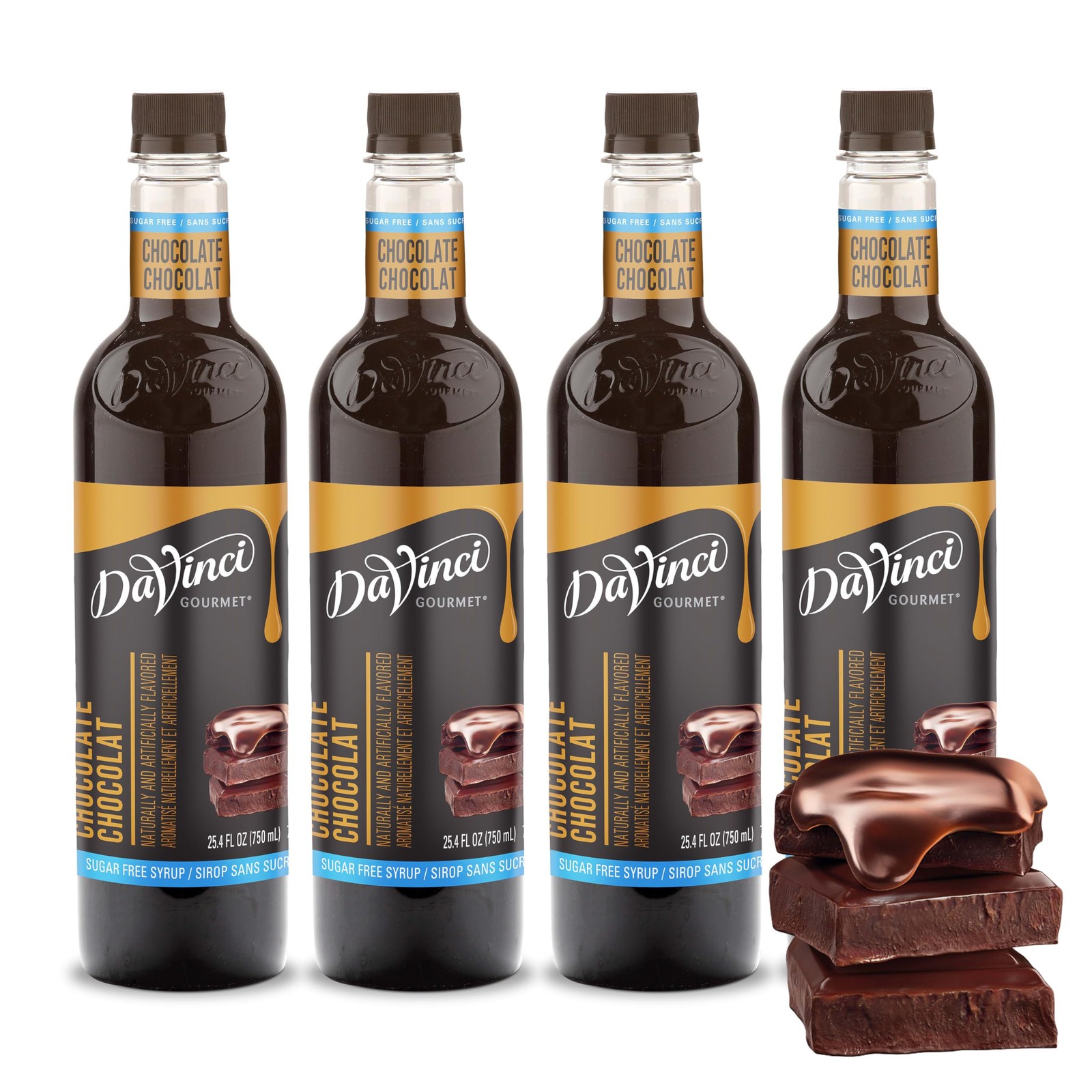 DaVinci Gourmet Sugar-Free Chocolate Syrup, 25.4 Fl Oz (Pack of 4),