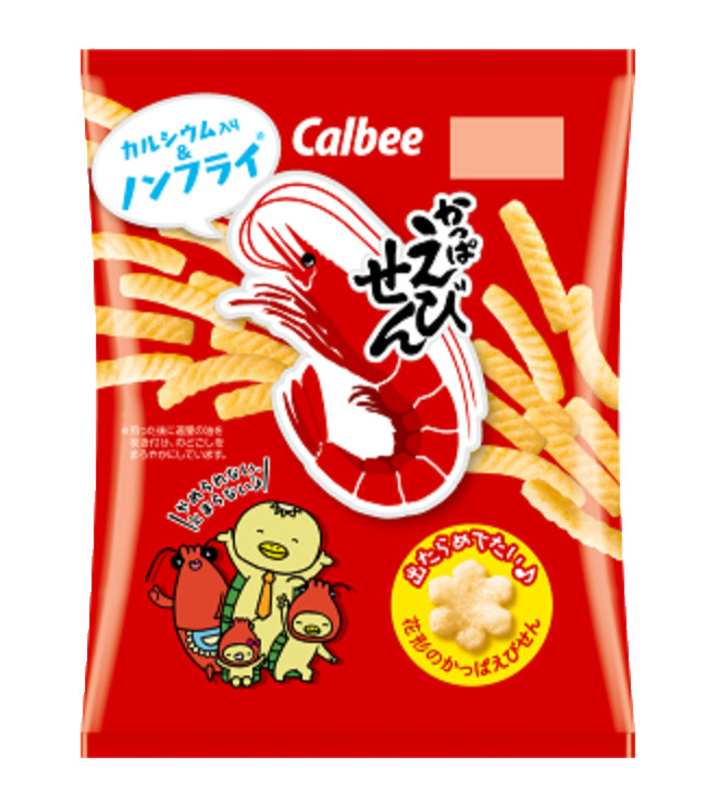 Japan Crispy Shrimp Snack Calbee Kappa Ebisen Shrimp Chips 77g × 12 bags