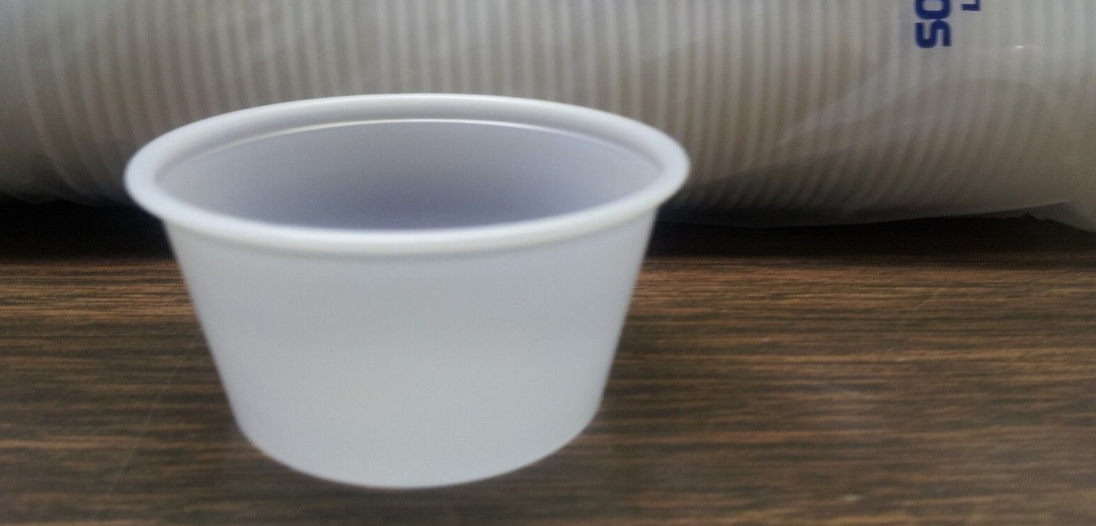 PLASTIC SINGLE USE 2 oz PORTION CUP/LIDS (200 CUPS OR 200 LIDS) SAUCES/WEDDINGS