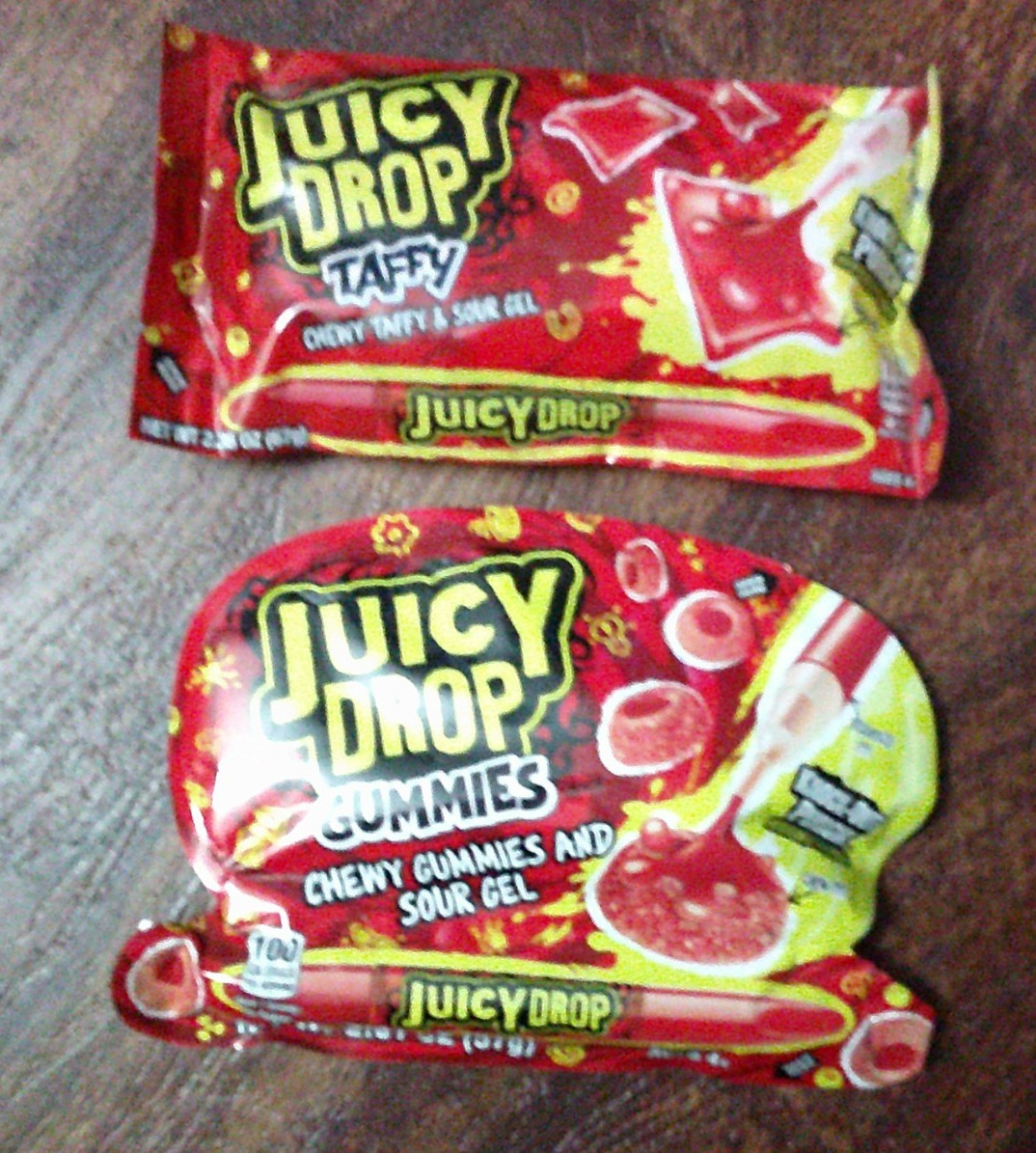 2 NEW packs of JUICY DROP TAFFY GUMMY & liquid candy CHERRY