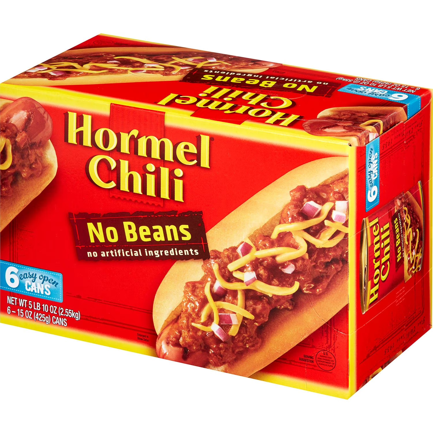 Hormel Chili No Beans, 15 oz. Cans -6 Pack – Savory & Ready-to-Eat FREE SHIPPING