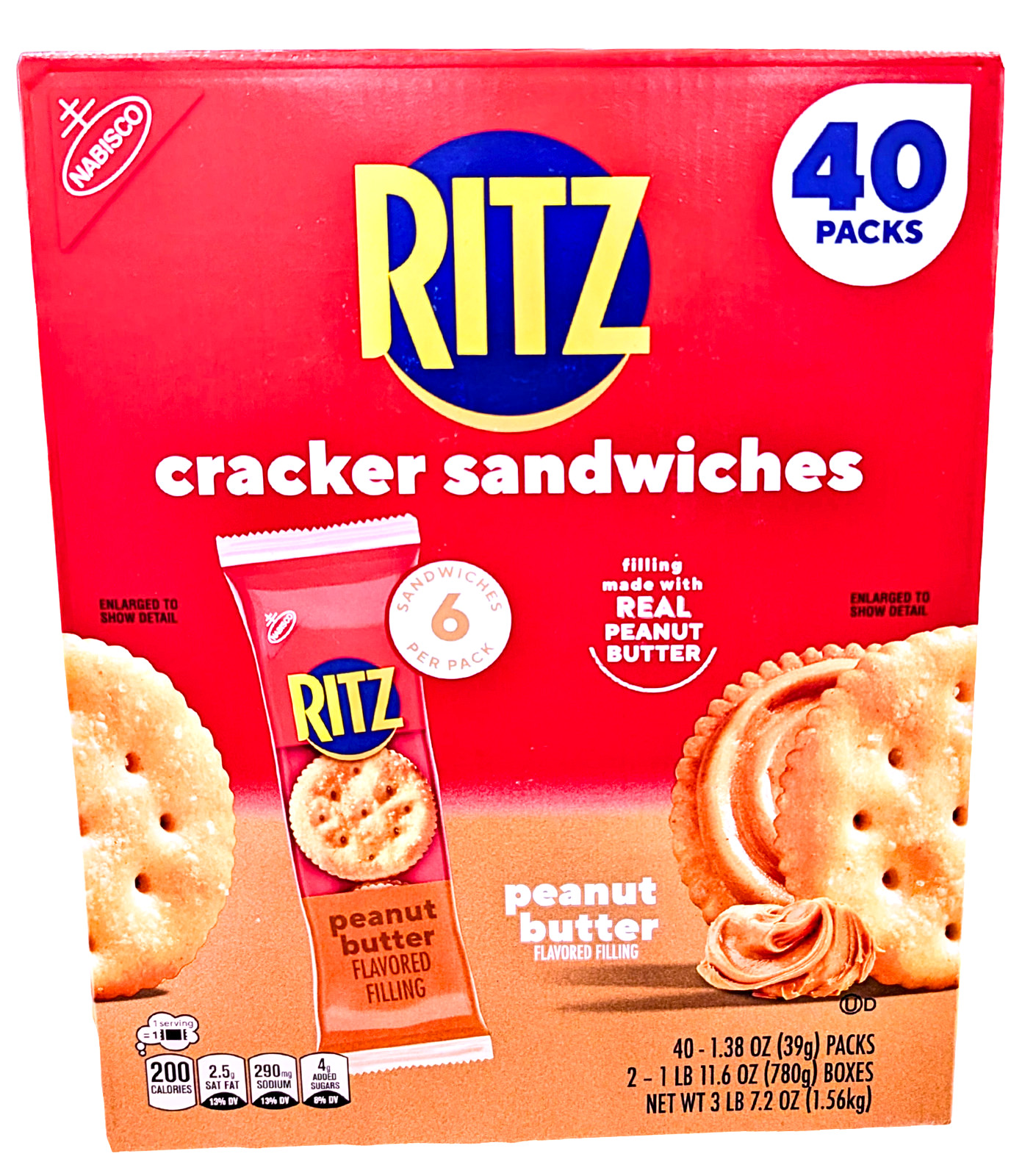 RITZ Cracker Sandwiches Peanut Butter 40 Count EXP 08/2026