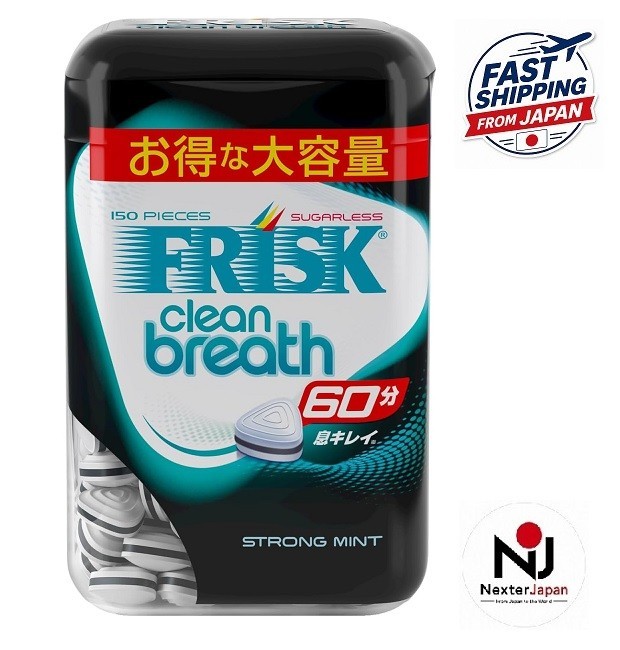 FRISK Clean Breath Bottle Strong Mint 105g 150 Tablets Sugar Free Japan