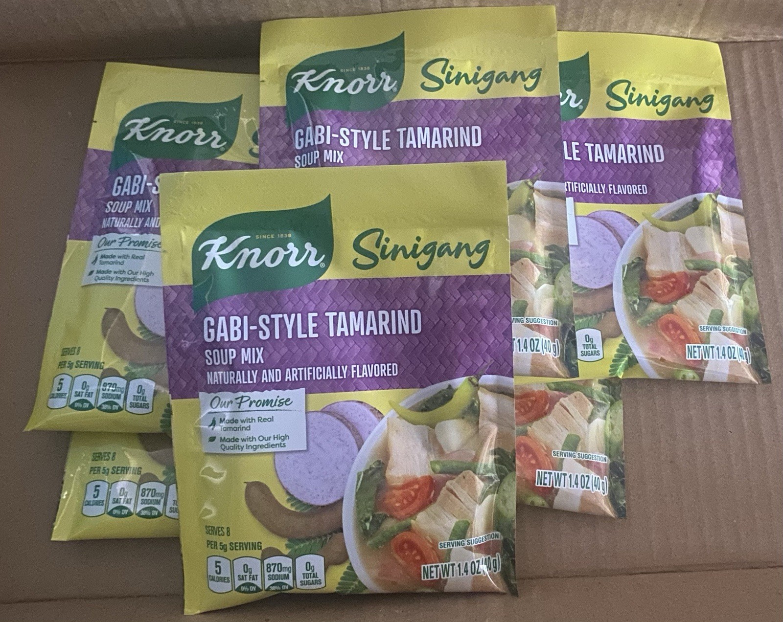 6Packs. Knower Sinigang GABI STYLE TAMARIND SOUO MIX. 40grams Each