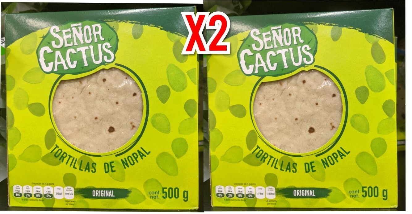 X2 Senor Cactus Tortillas Low Carb Keto 2 PACK Tortillas De NOPAL