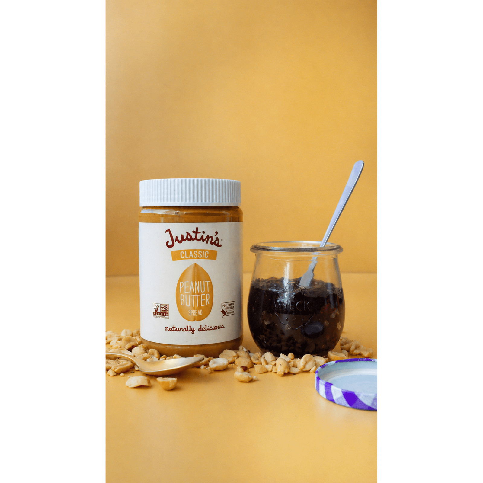 JUSTINS No Stir, Gluten-Free, Honey Peanut Butter, 28 oz Jar