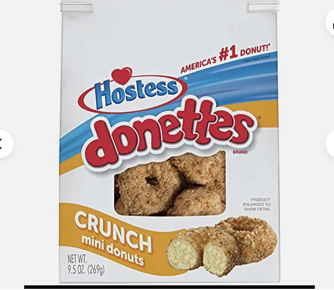 Hostess Donettes Mini Donuts, Crunch, 9.5 Ounce (Pack of 1)