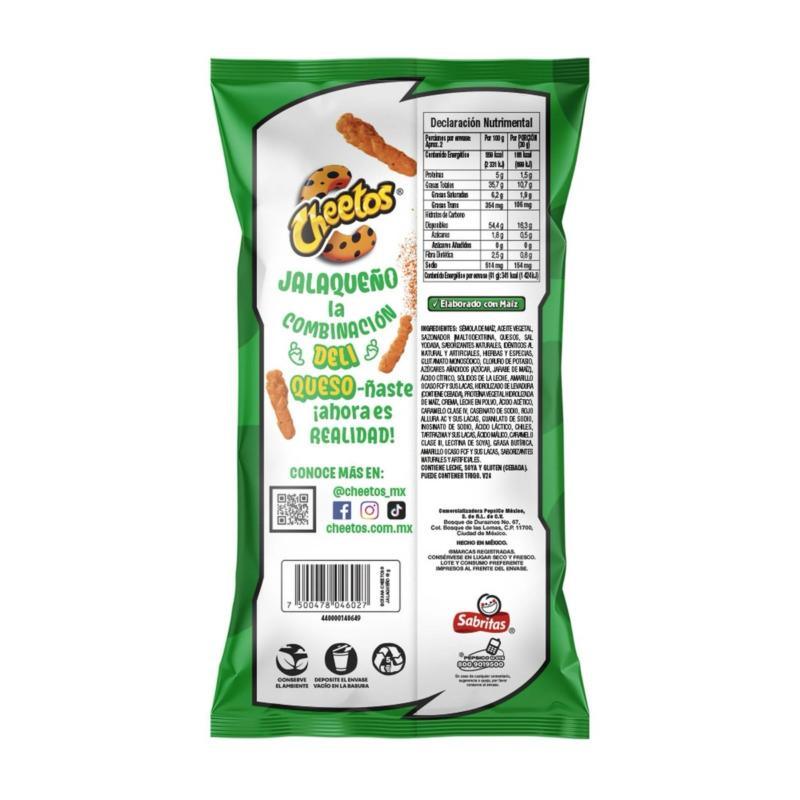 5X CHEETOS JALAPEÑO 🇲🇽 – SABRITAS MEXICANAS (5 Paquetes de 61g c/u)