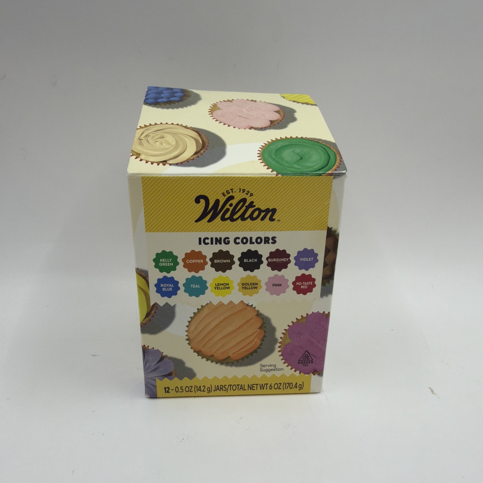 Wilton Icing Colors Set 12 Pack Gel Food Coloring 0.5 oz Jars New