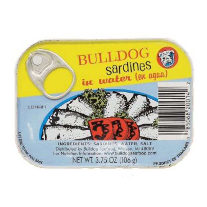 12x Bulldog Sardines in Water Canned Seafood Low Sodium Refreshing Bulk 3.75oz
