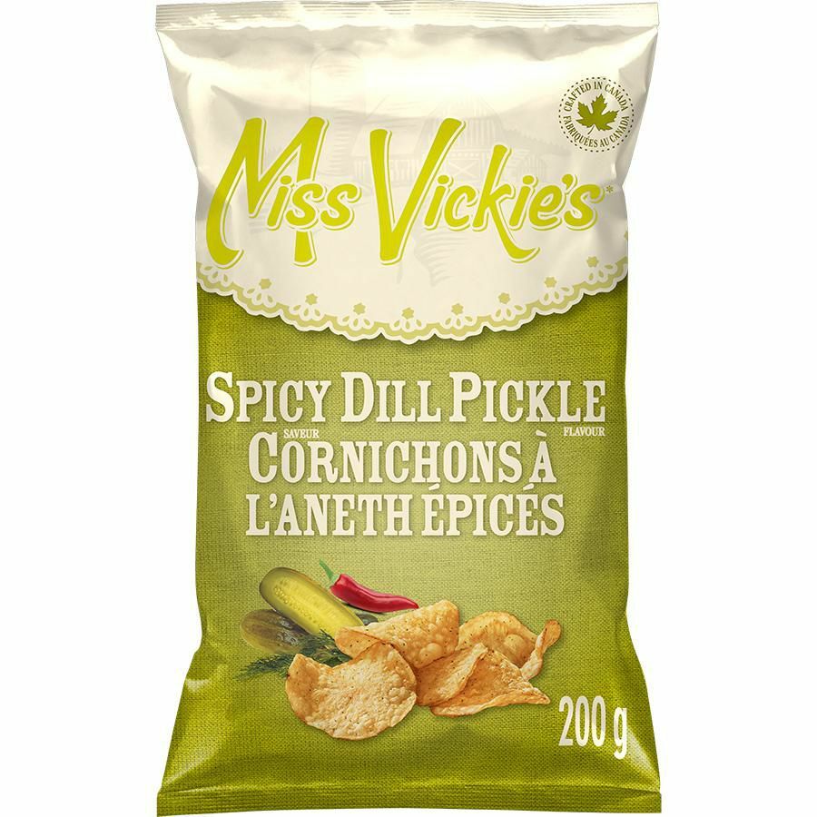 6 Bags of Miss Vickie’s Spicy Dill Pickle Potato Chips 190g Each