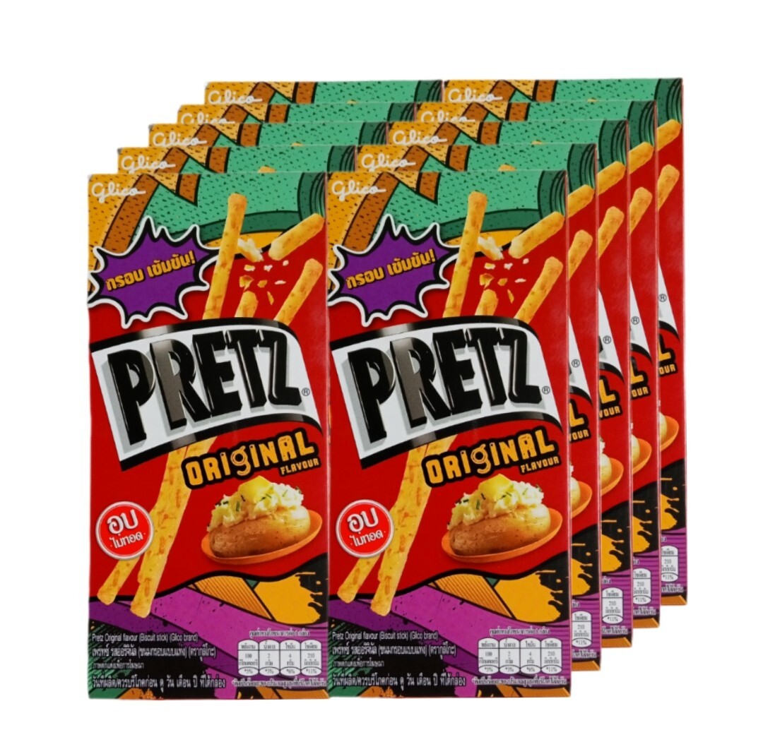 10x 23 g Glico Pretz ORIGINAL Baked Biscuit Stick