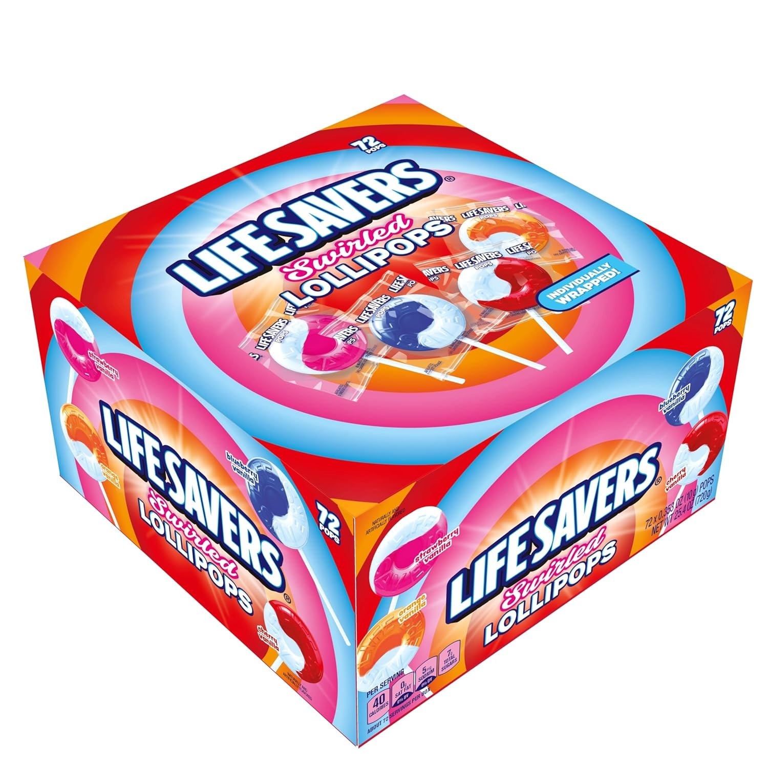 Life Savers Swirl Lollipops – Bulk Box of Life Savers Lollipops Individually W
