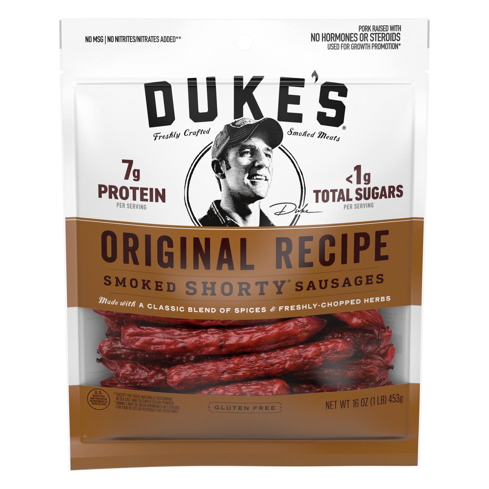 Duke’s Pork Original Smoked Shorty Sausages, 7g Protein 16 Ounce (Pack of 1)