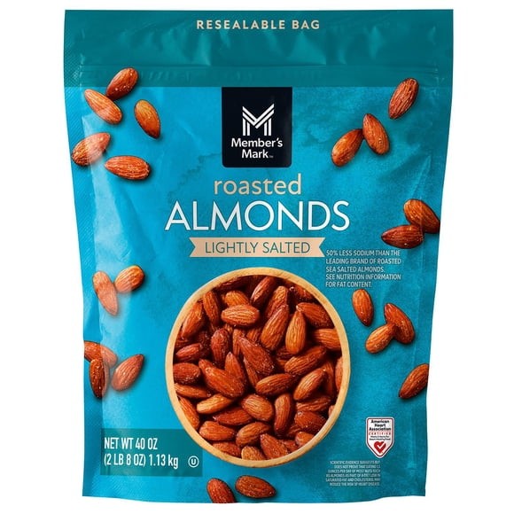 Member’s Mark Lightly Salted Roasted Almonds, 40 oz.